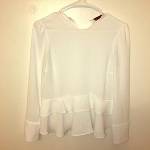 White ruffle peplum top Zara
